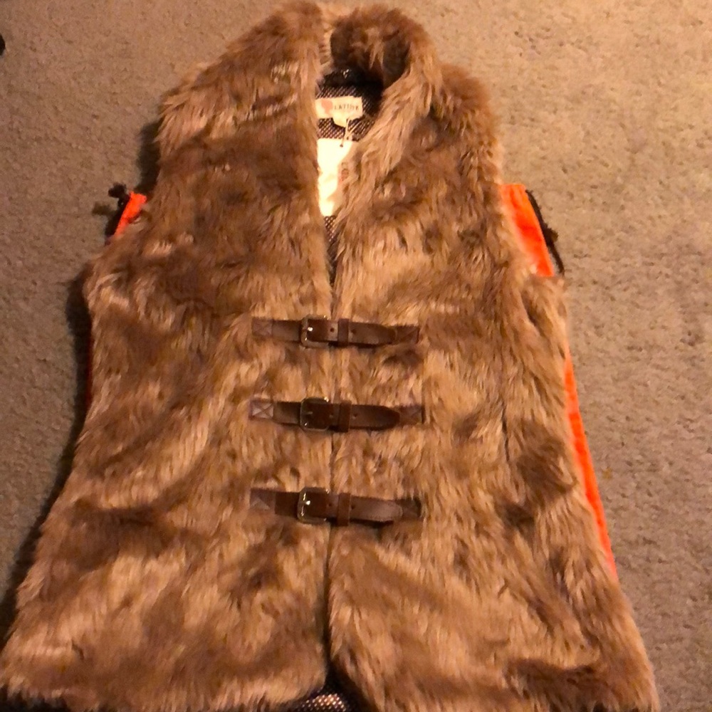 Brand new with tag, brown fur vest.